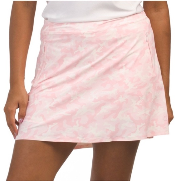 NEW G/Fore Women's Camo Silky Tech Nylon A-Line Golf Skort - Pink - Picture 1 of 10